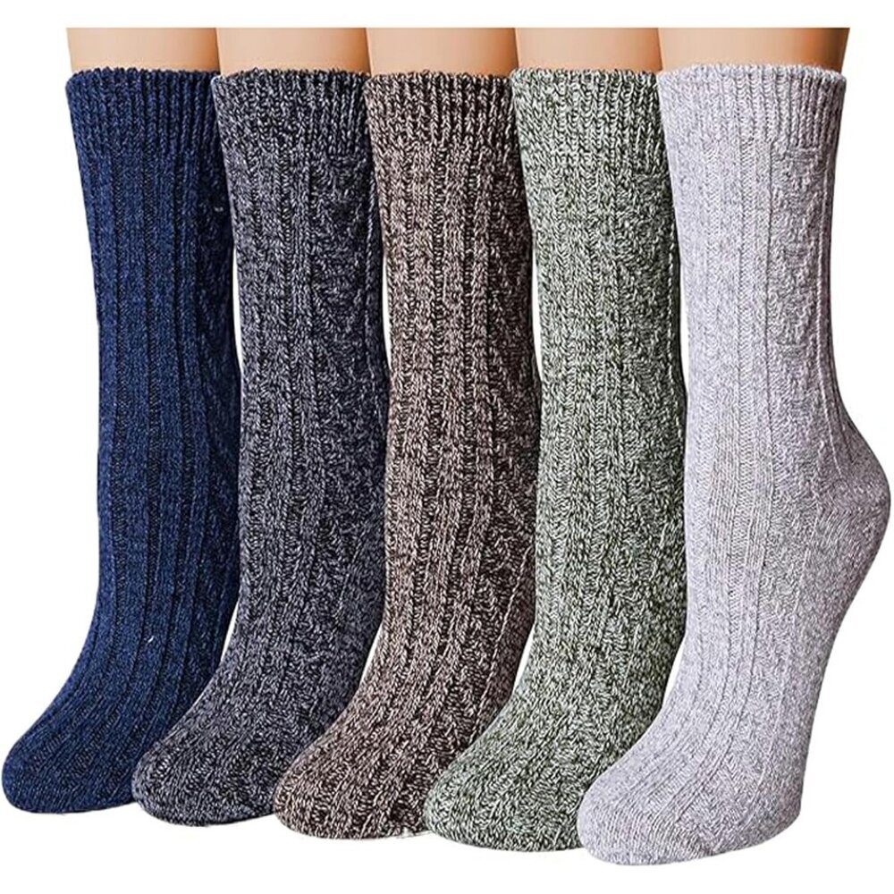 Wool Socks for Women, Winter Warm Stocking Stuffers Gifts for Women Cabin Crew H